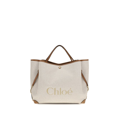 Beige cotton shoulder bag, Beige, medium