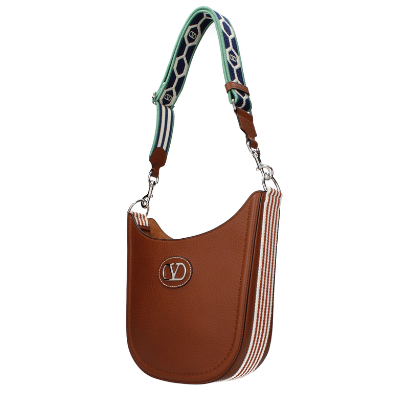 Brown leather crossbody bag-null