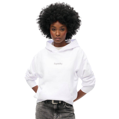 Core logo city loose hoodie, White, medium