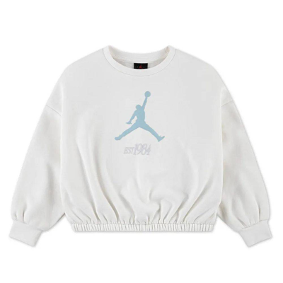 Girls jumpman club pleated fleece c, Sail, medium