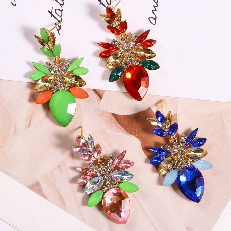 Crystal statement earrings red image number null