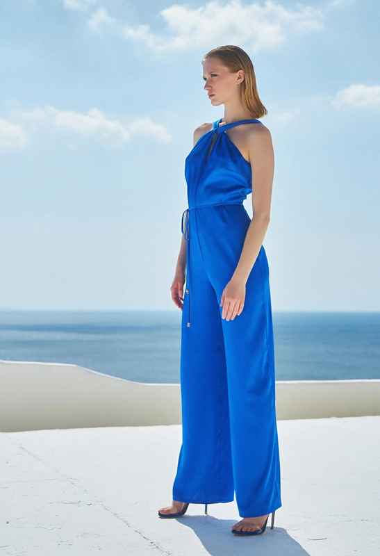 Jumpsuit with knot - m , cobalt blue-null