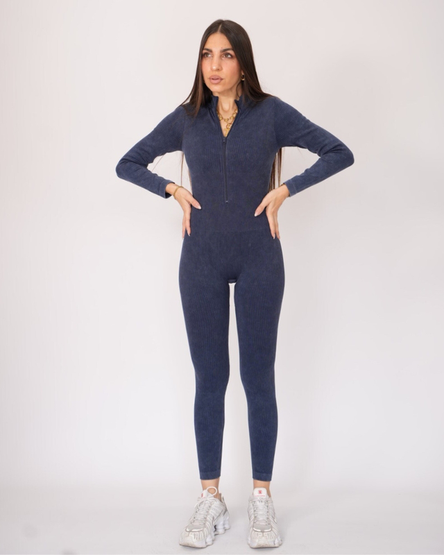 Long sleeve ripped jumpsuit jd17052-null