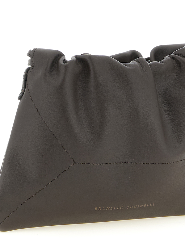 Brown calfskin clutch bag-null