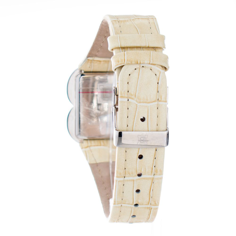 Beige stainless steel dress watch-null