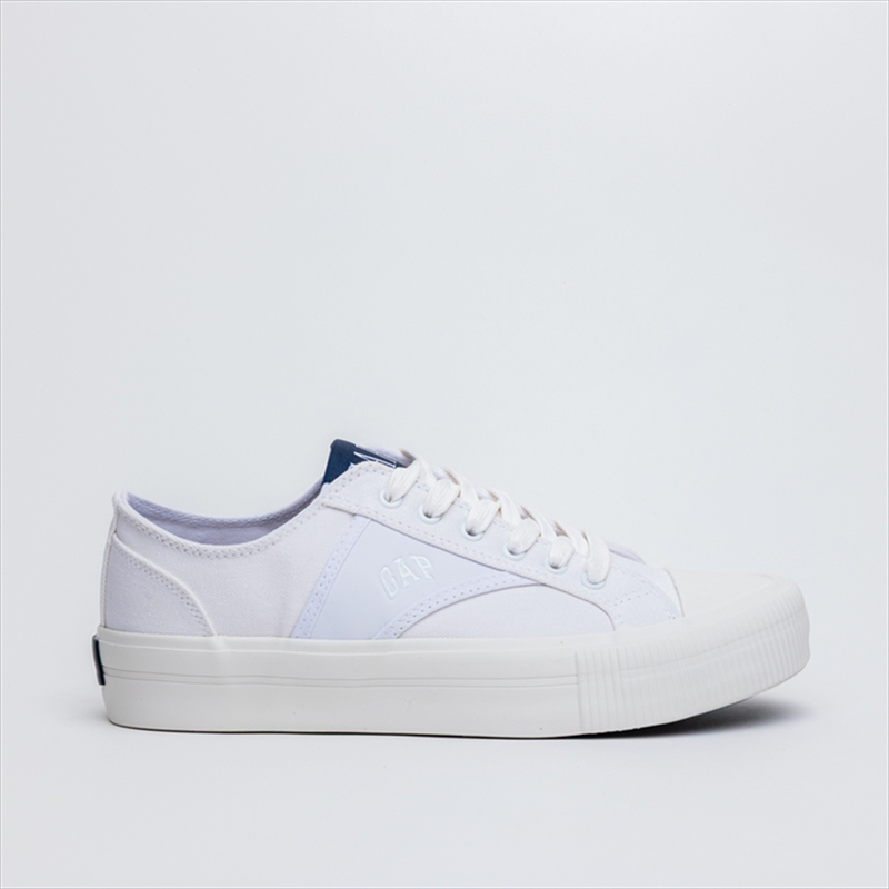 Gap canva lace up flat sneakers with chunky rubber sole image number null
