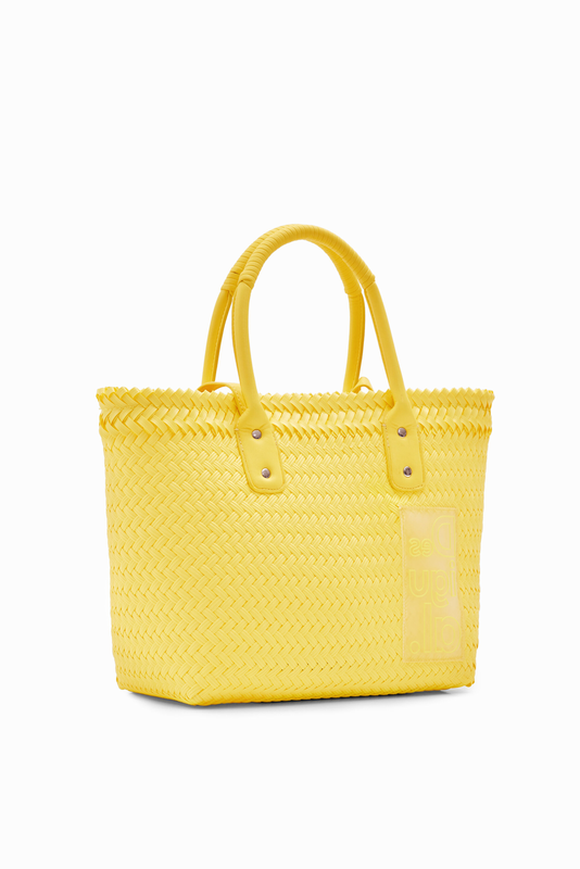 Midsize woven tote bag-null