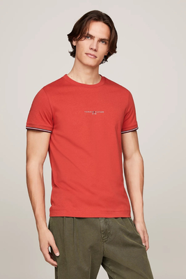Tommy logo tipped tee - tommy hilfiger, Blue, medium