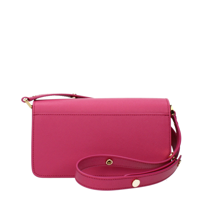 Pink leather shoulder bag-null
