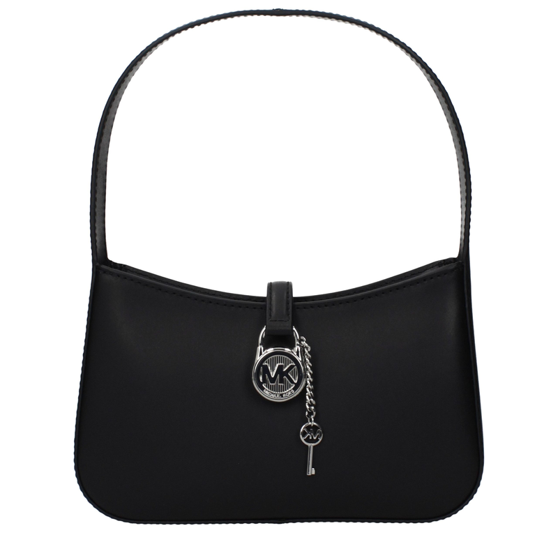 Black leather handbag-null