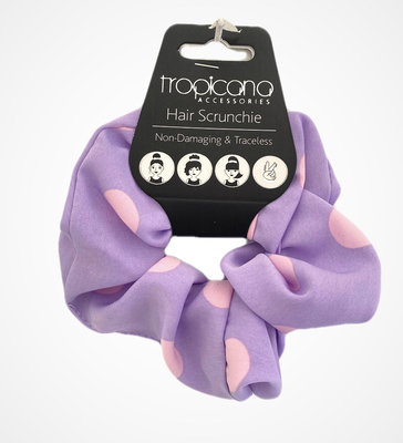 Hair scrunchy polka dot  lilac, Lilacc, medium