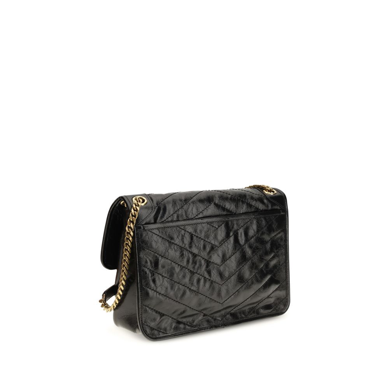 Black calf leather bos taurus shoulder bag-null