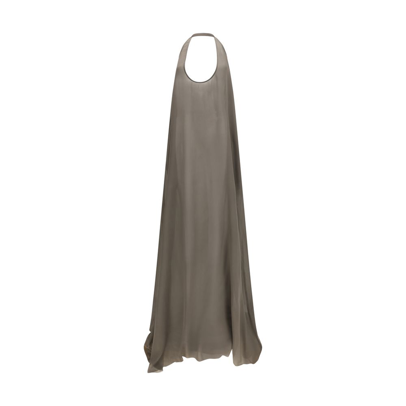 Gray silk casual dress-null