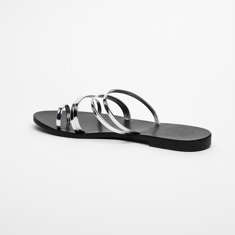 Athenais flat sandals with metallic straps-null
