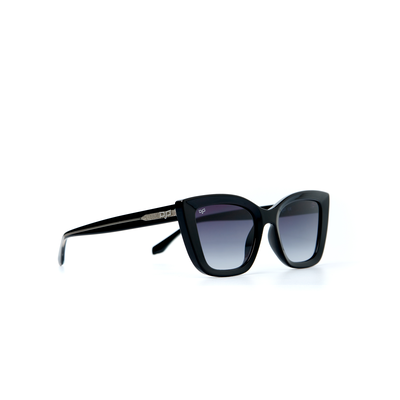 OJO sunglasses classic cat eye with black frame and clear black temples with grey gradient l. Rx, , medium