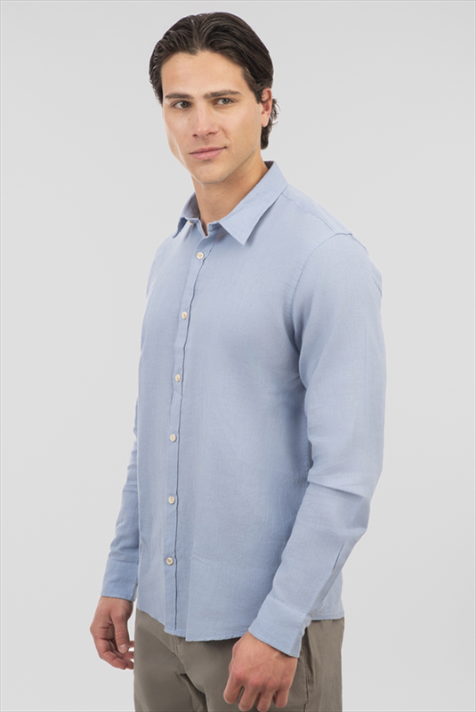 Rebase cotton lino textured shirt-null