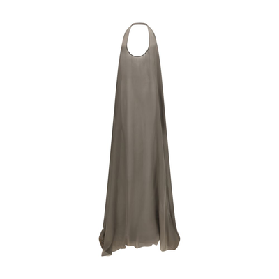 Gray silk casual dress, Grey, medium