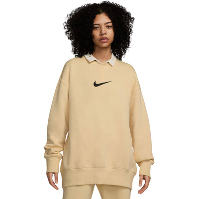 Nike sportswear womens oversized crew, Vanilla / Black, medium