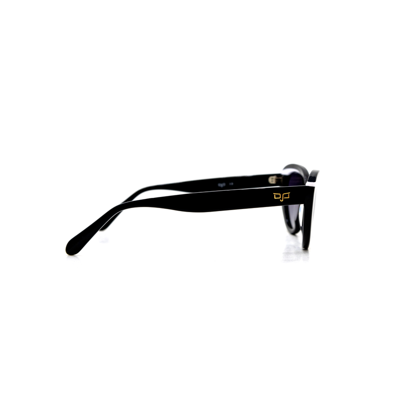 Product image: OJO sunglasses cat eye handmade shine black with grey polarised lenses rx-null