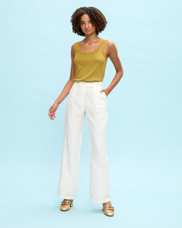 Trouser cropped linen-null