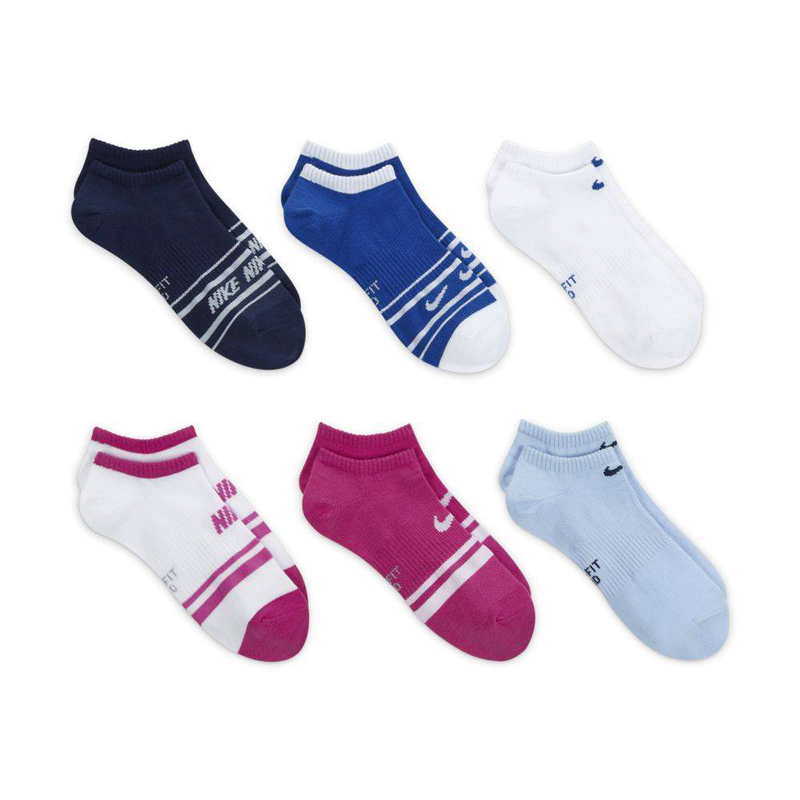 Lightweight no-show stripes 6-pairs socks-null