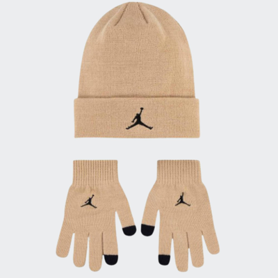 Essentials beanie set, Beige, medium