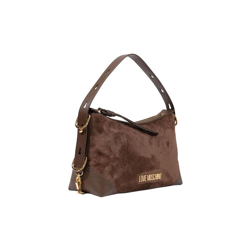 Brown polyester handbag-null