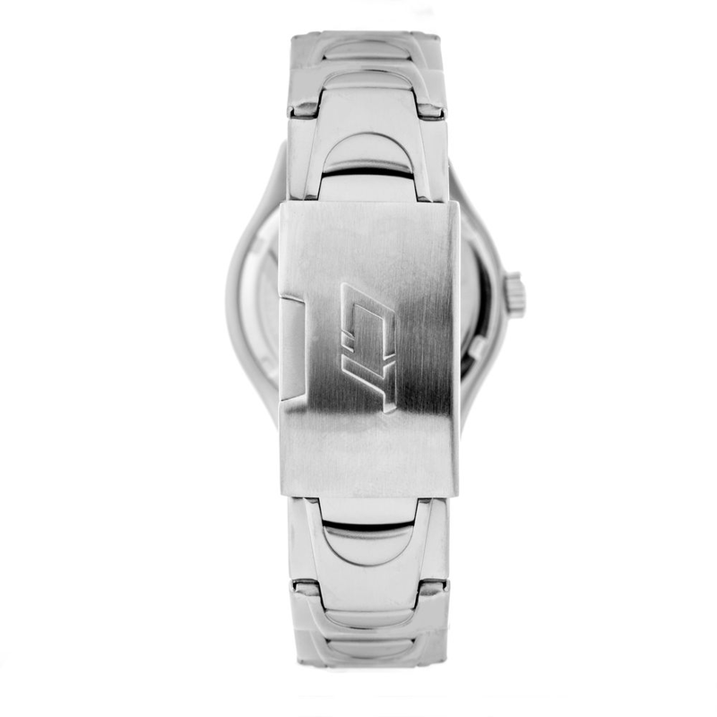 Gray stainless steel bracelet watch-null