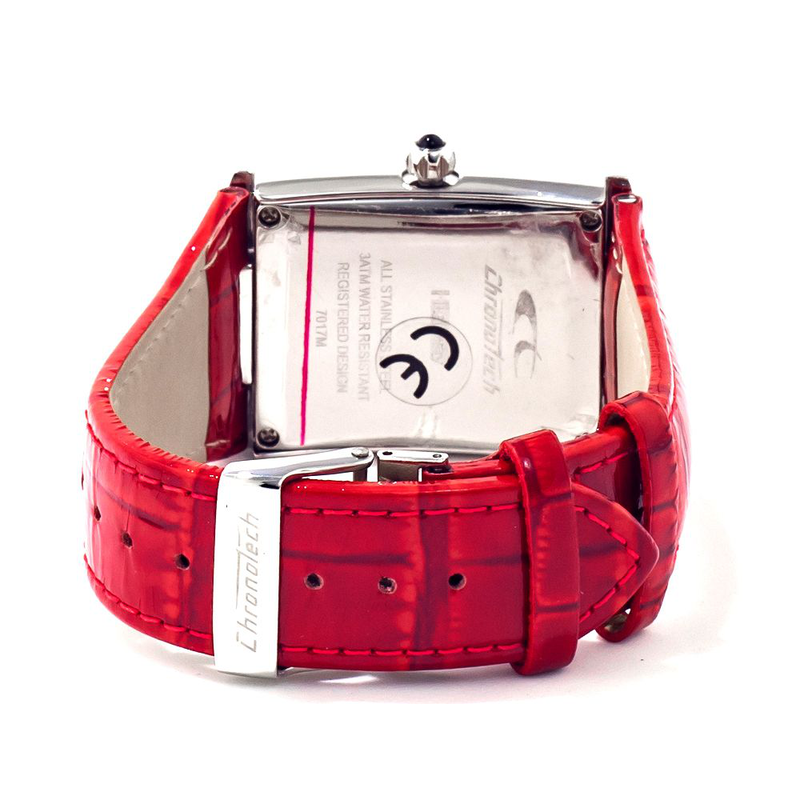 Multicolor leather dress watch-null