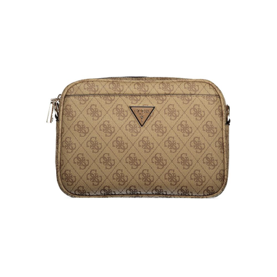 Beige polyurethane women handbag, Beige, medium