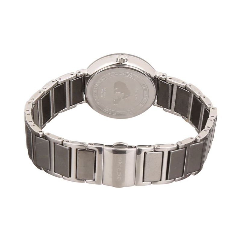 Silver stainless steel dress watch-null