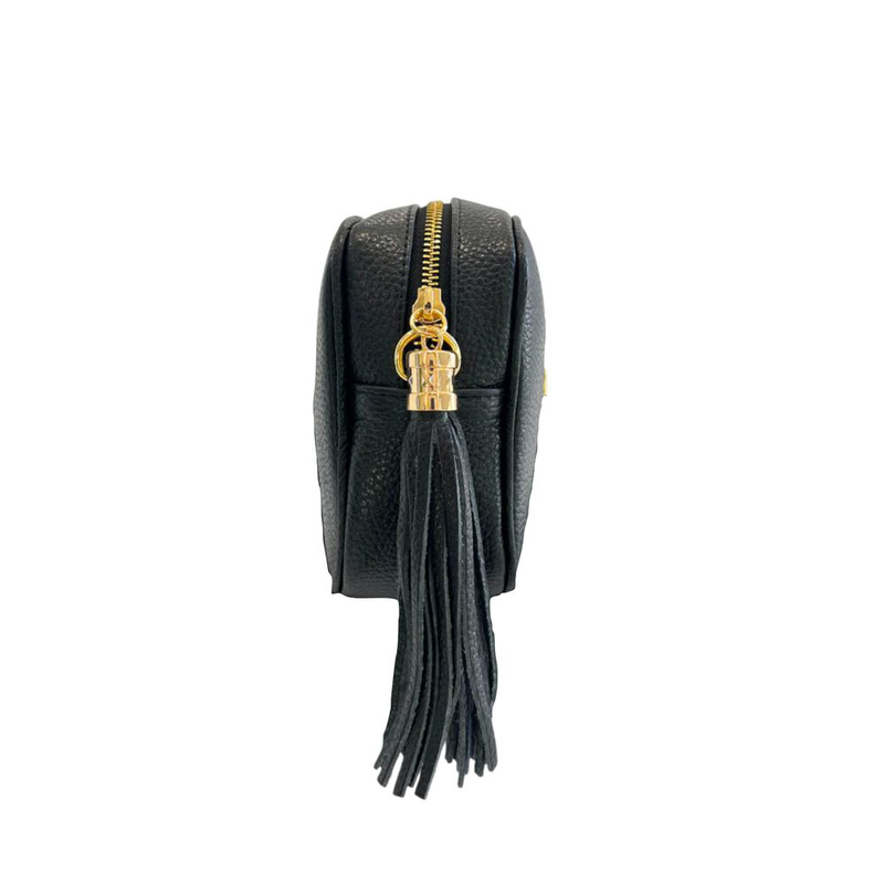 Black cowhide leather women crossbody-null