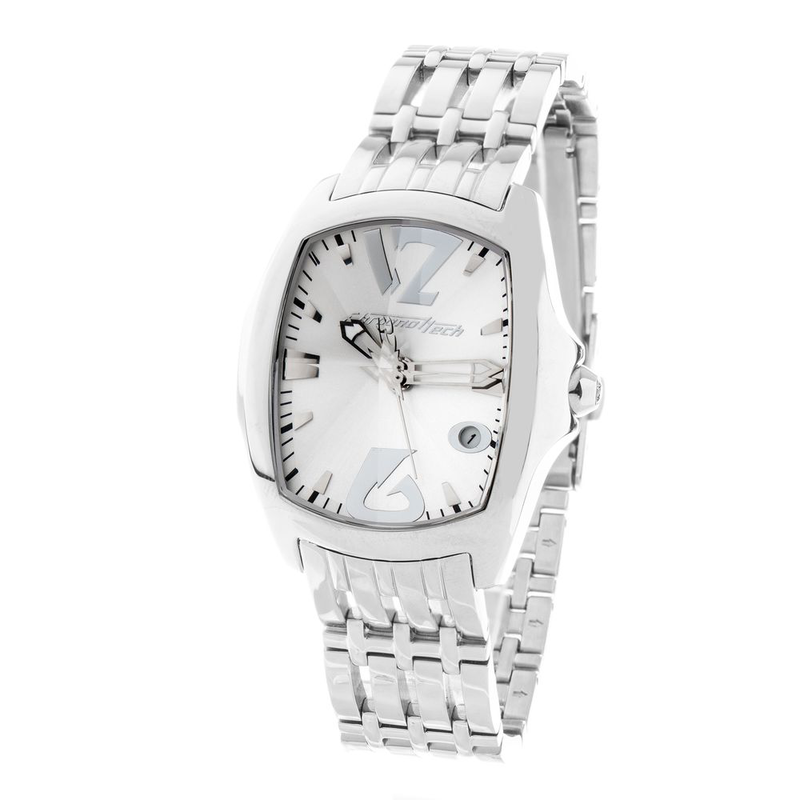 Silver stainless steel dress watch-null