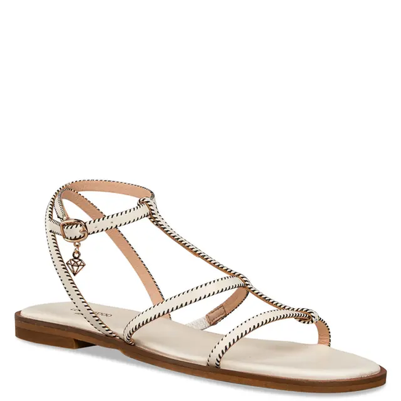 Fil d&eacute;t&eacute; sandals by mairiboo for envie  , off white-null