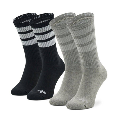 Adidas 3 str crew sock, Black / Grey, medium