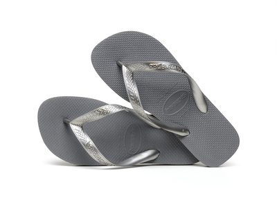 Havaianas top tiras flip flops, Steel Grey, medium
