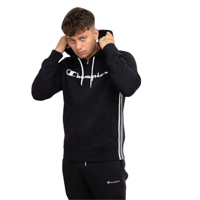 Champion men hooded full zip suit (219396), Black, medium