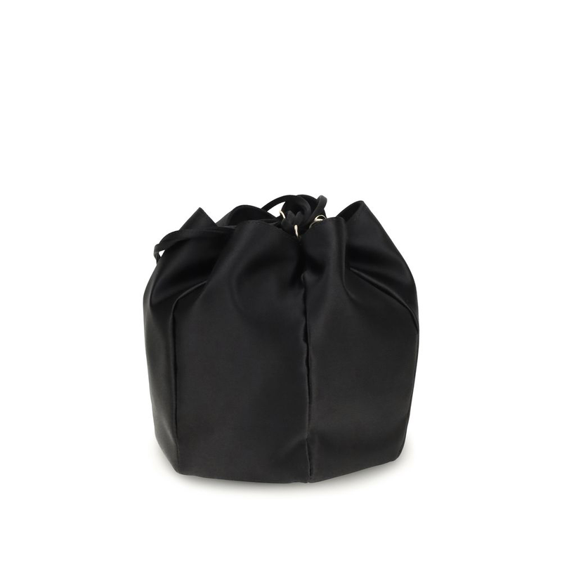 Black silk backet bag-null