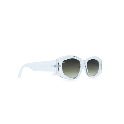 OJO sunglasses trend oval with clear frame and temples with brown gradient lenses rx, , medium