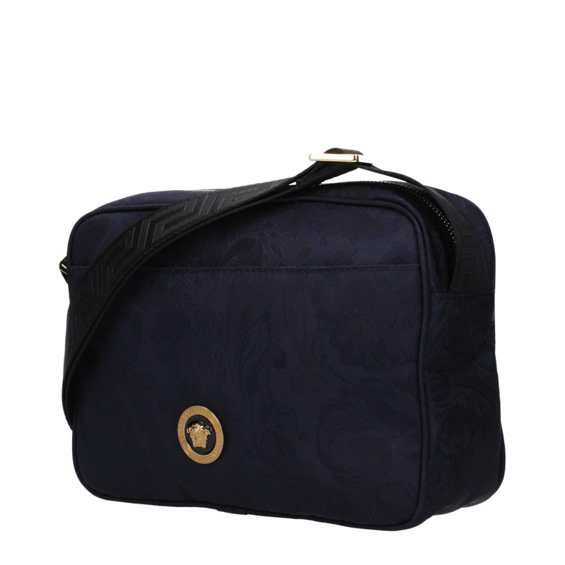 Blue fabric crossbody bag-null