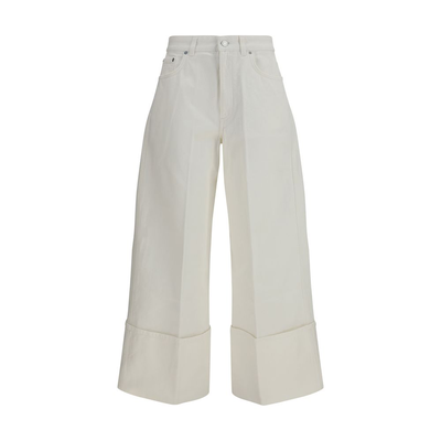 White cotton jeans denim, White, medium