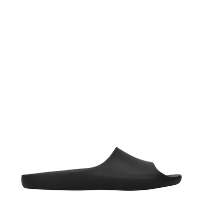 Black cotton slippers, Black, medium