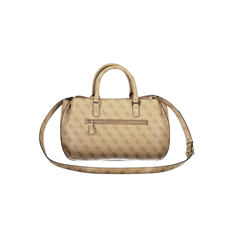 Beige polyurethane women handbag-null