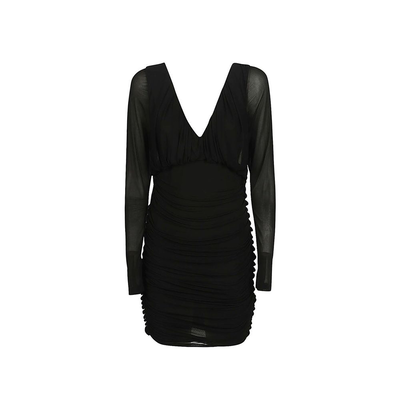 Black viscose cocktail dress, Black, medium