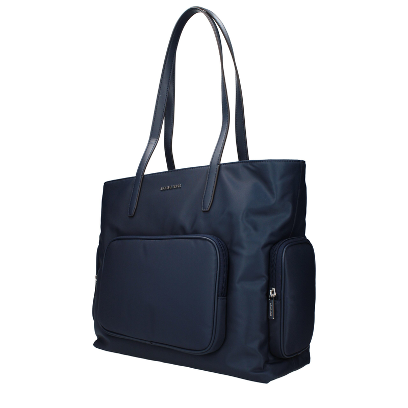 Blue fabric shoulder bag-null
