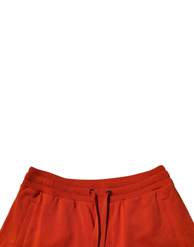 Red cotton blend mid waist men bermuda shorts-null