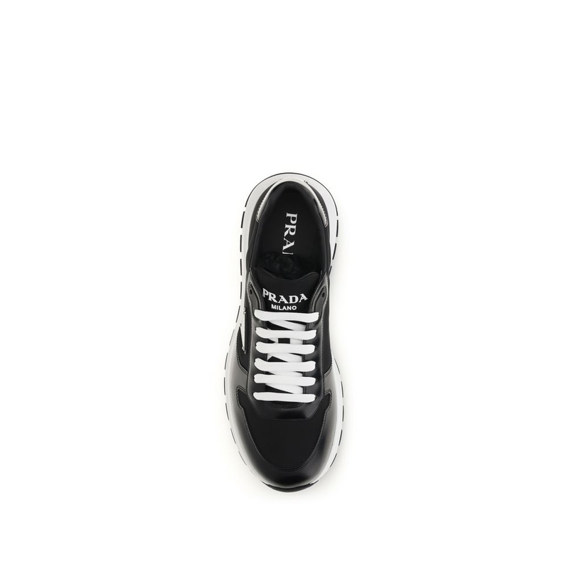 Black recycled polyamide athletic sneakers-null