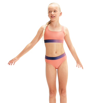 Speedo girls contrast band 2 piece (800313715471)