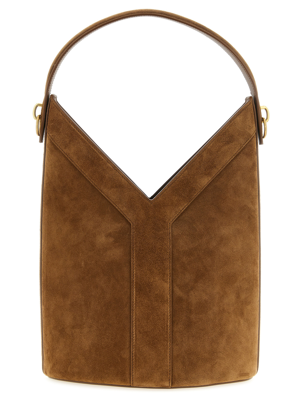 Brown calfskin shoulder bag-null