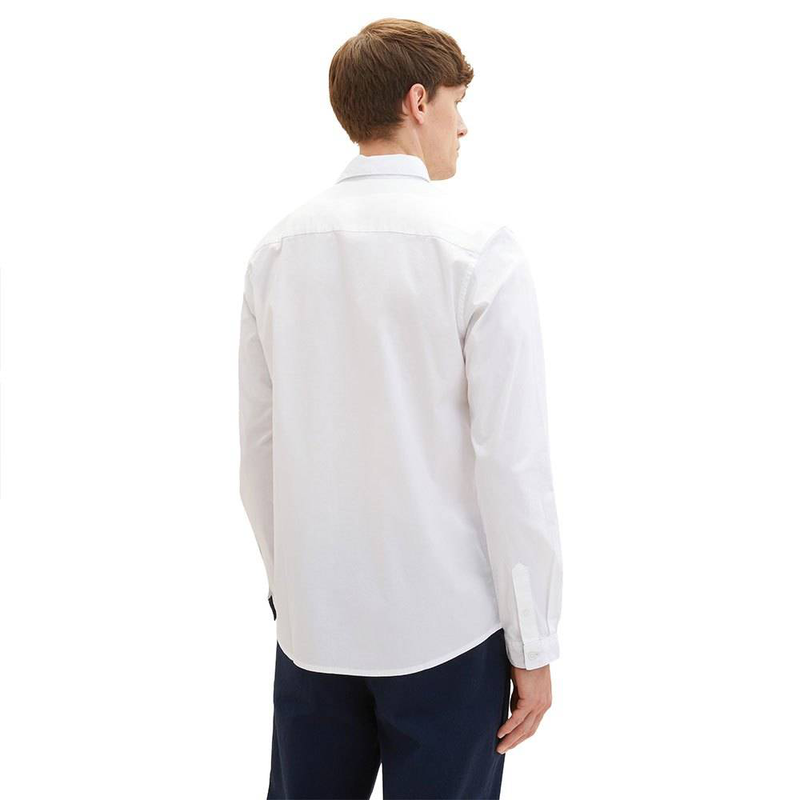 Stretch poplin shirt πουκαμισο ανδρικο white-null